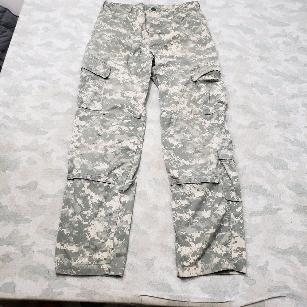 UNICOR Army Combat Uniform Pants Mens Medium Gray Camo Cargo Pockets Trousers